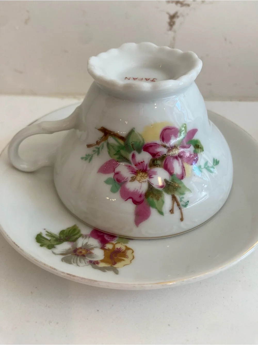 Vintage Japanese Tea Cups And Saucer Set Of (2) 1960’s (read)